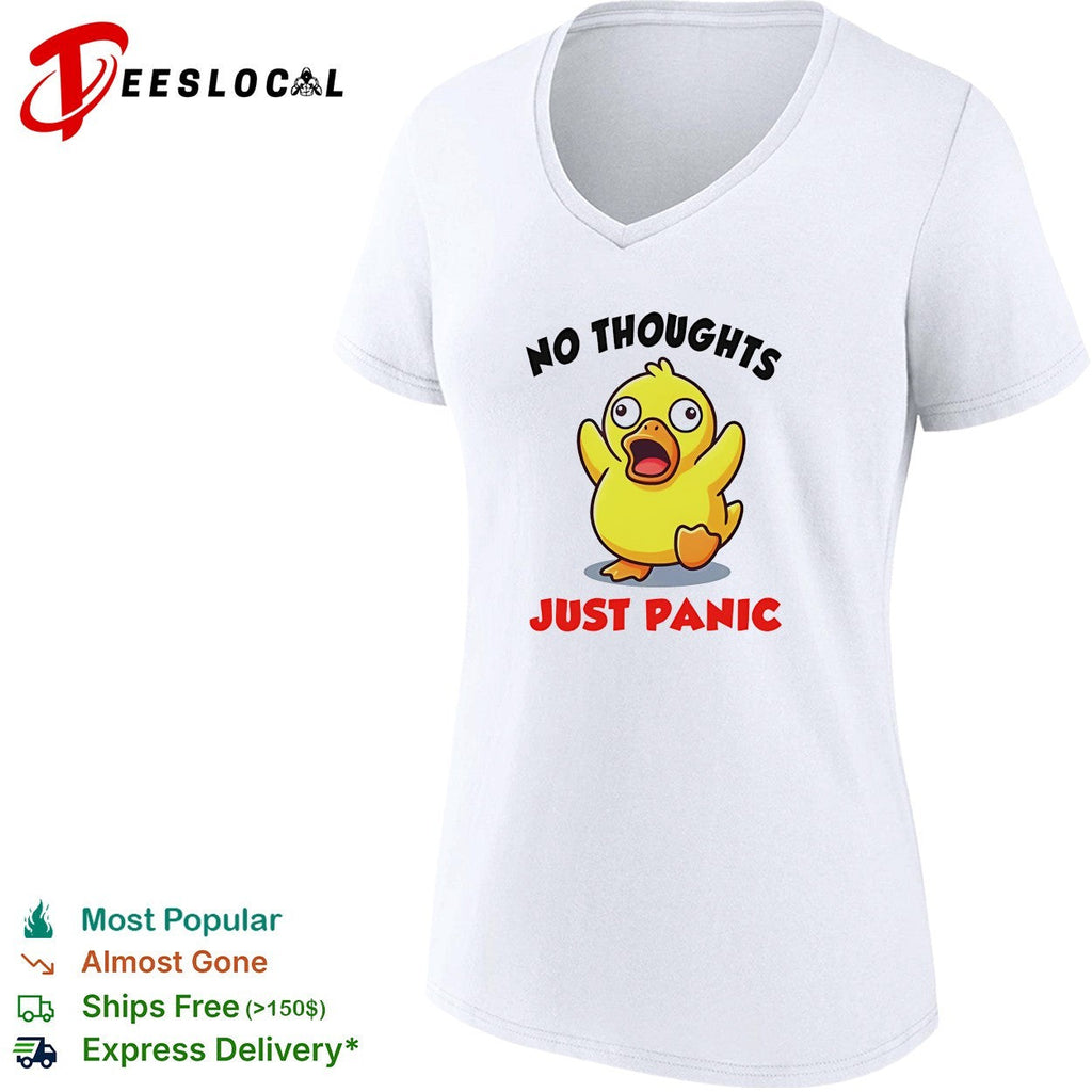 No thoughts just panic duck cartoon anxiety humor shirt Unisex