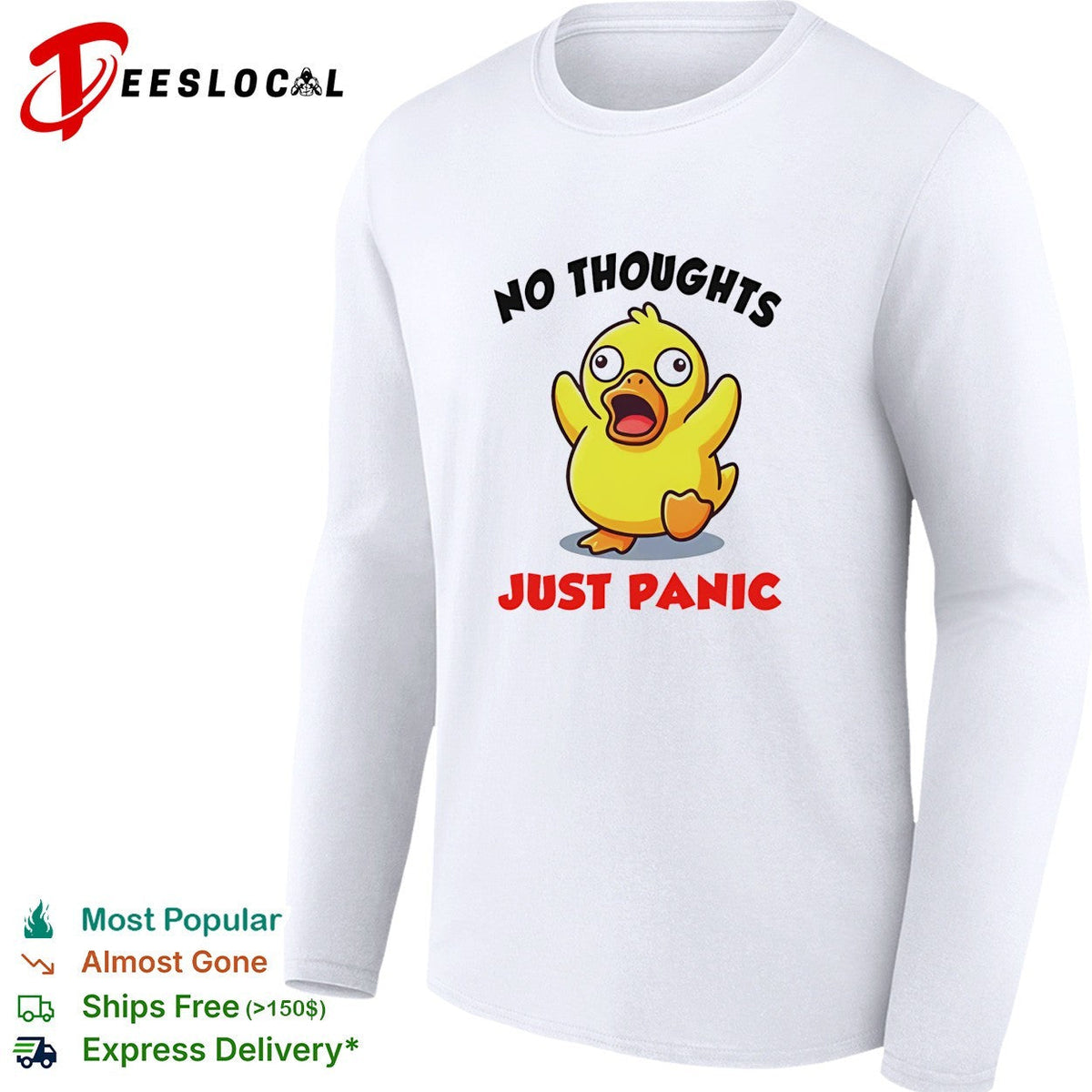 No thoughts just panic duck cartoon anxiety humor shirt Unisex