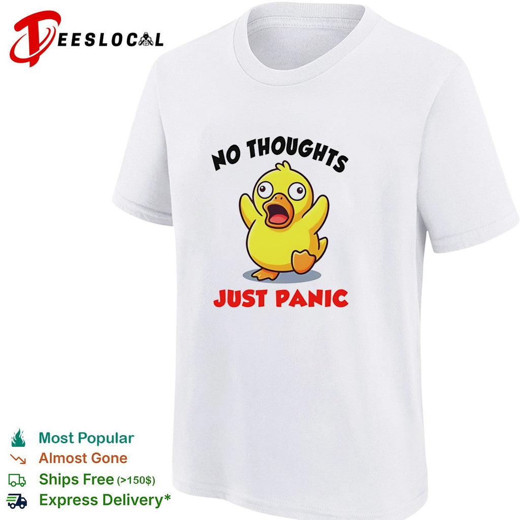 No thoughts just panic duck cartoon anxiety humor shirt Unisex