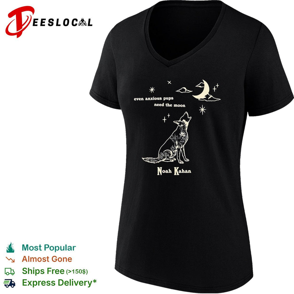 Noah Kahan even anxious pups need the moon howling dog star night sky shirt Unisex