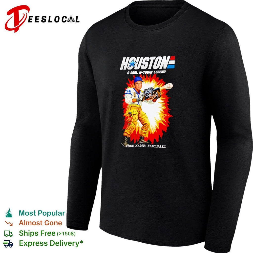 Nolan Ryan Houston Astros G I Joe Parody Houston A Real H-Town Legend Fastball shirt Unisex