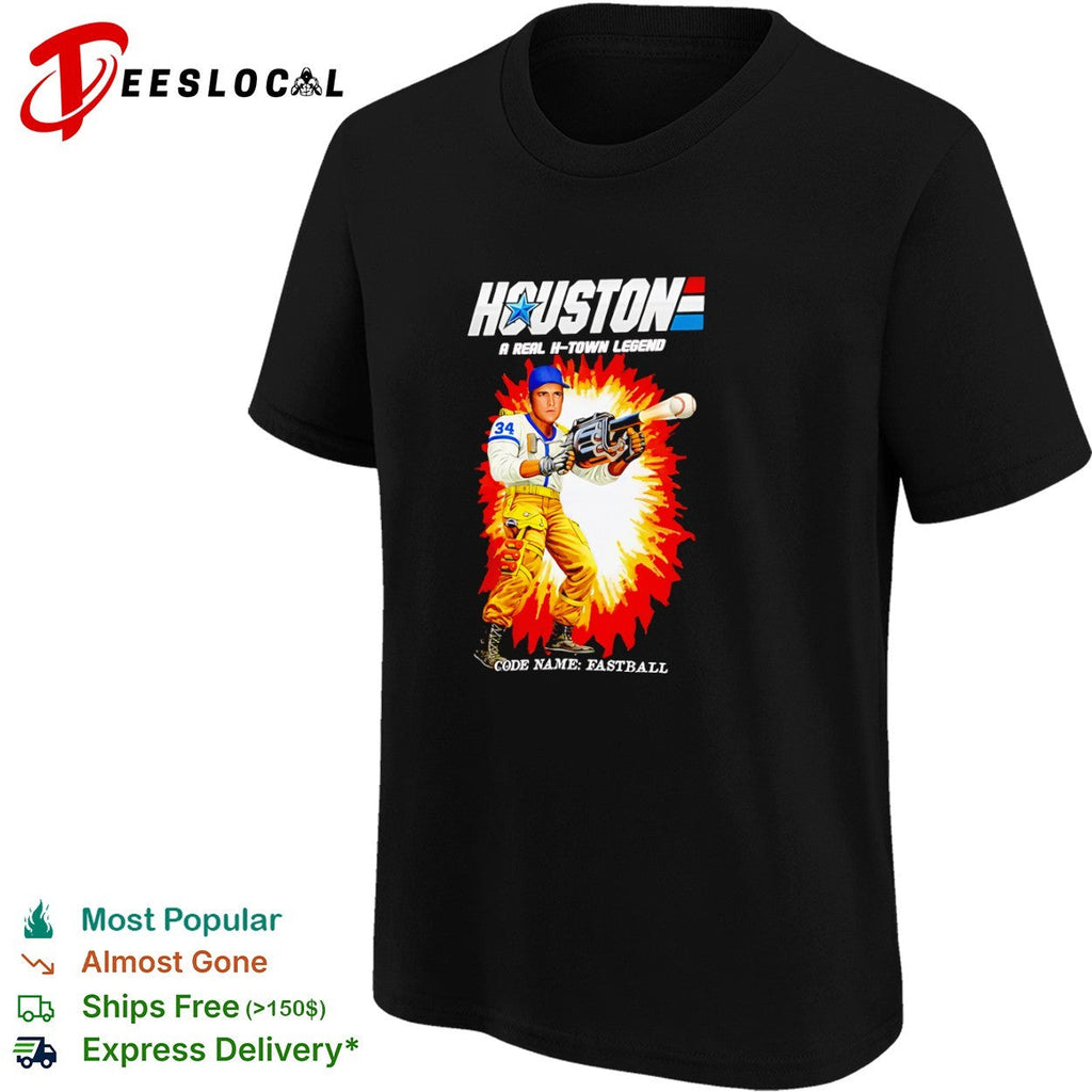 Nolan Ryan Houston Astros G I Joe Parody Houston A Real H-Town Legend Fastball shirt Unisex