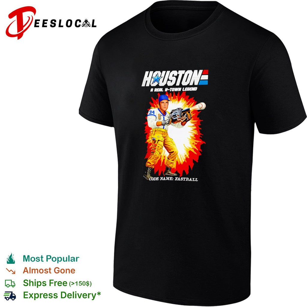 Nolan Ryan Houston Astros G I Joe Parody Houston A Real H-Town Legend Fastball shirt Unisex