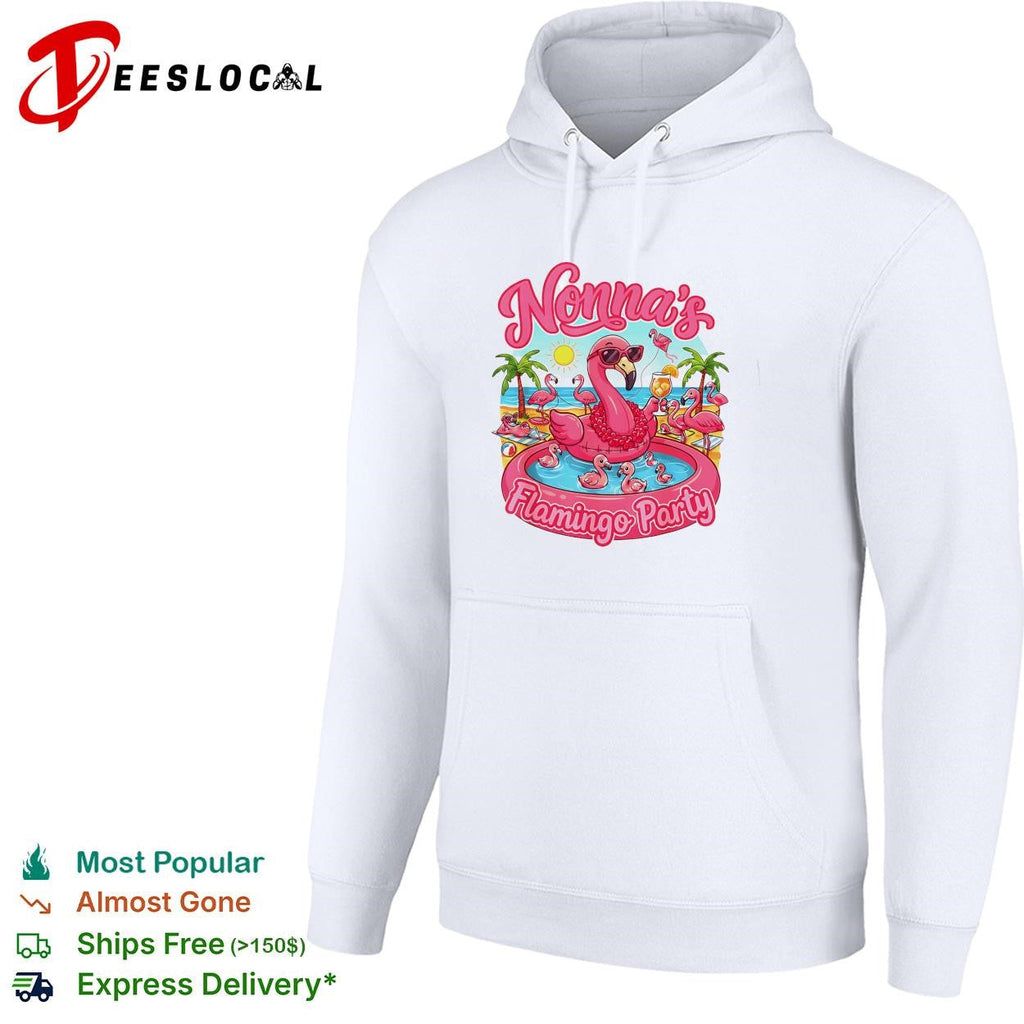 Nonna’s flamingo party pool float tropical funny graphic shirt Unisex
