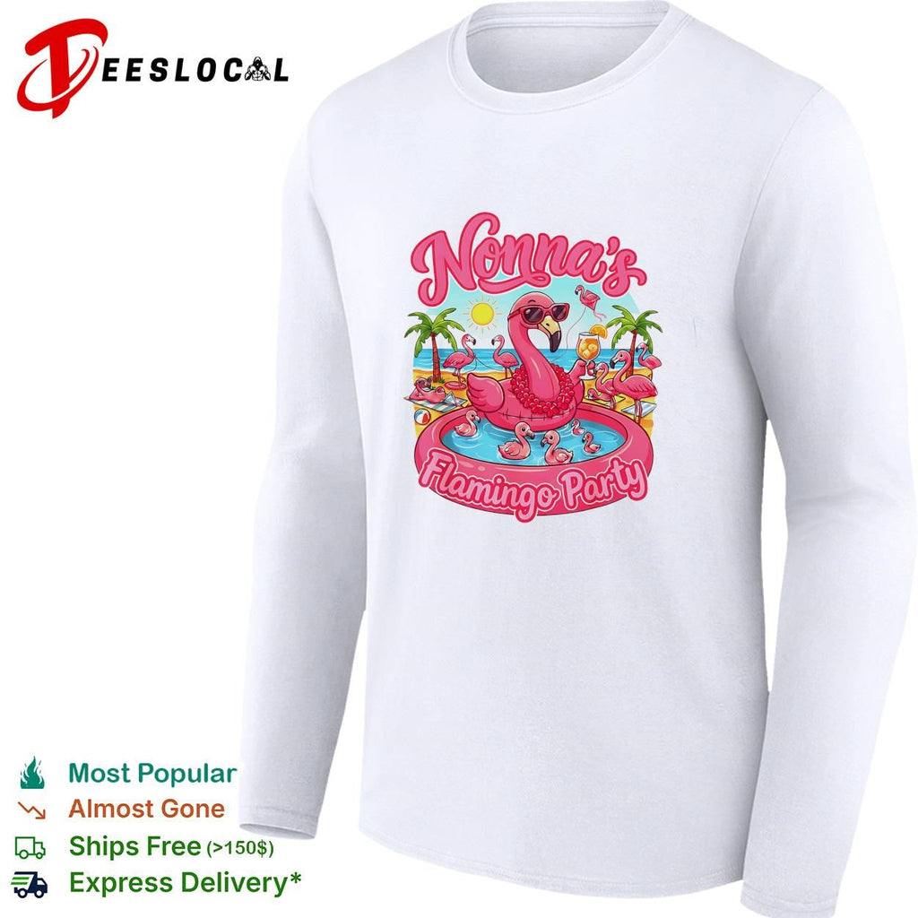 Nonna’s flamingo party pool float tropical funny graphic shirt Unisex