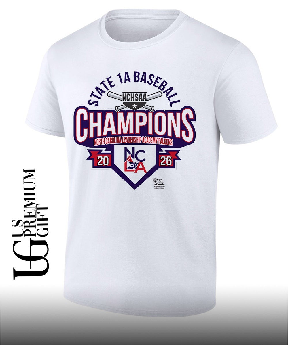 North Carolina Leadership Academy Falcons NCHSAA 1A Baseball State Championship 2026 shirt