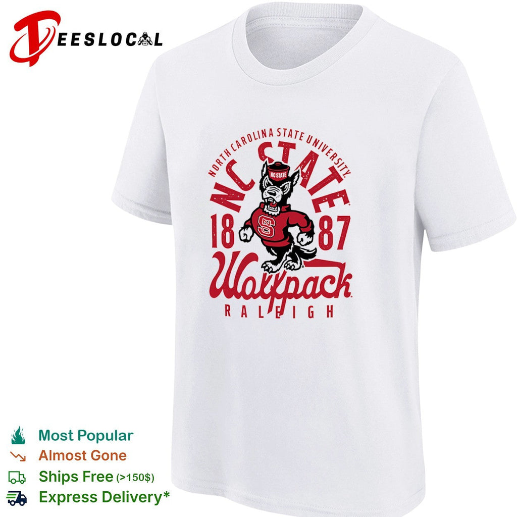 North Carolina State University Wolfpack 1887 Raleigh NC State Mascot Logo shirt Unisex