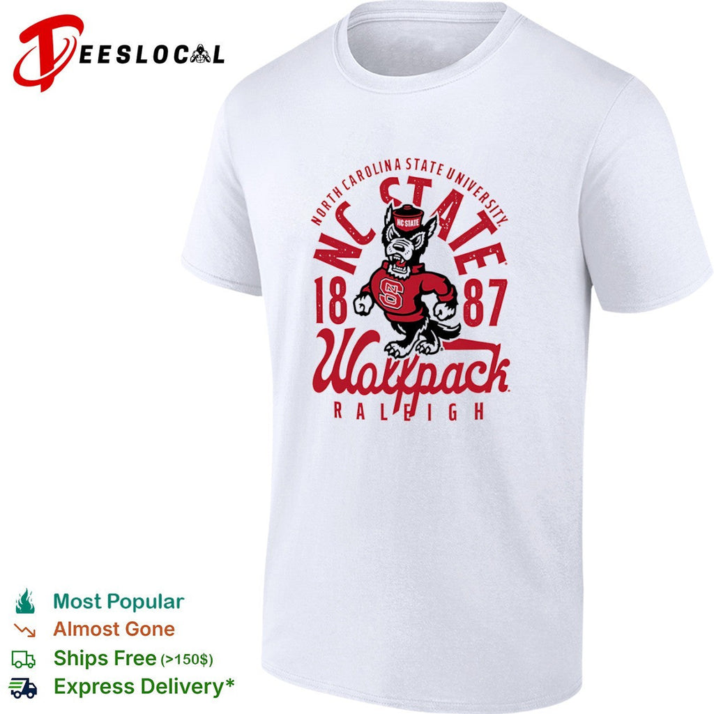North Carolina State University Wolfpack 1887 Raleigh NC State Mascot Logo shirt Unisex