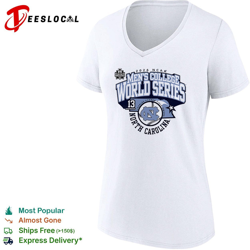 North Carolina Tar Heels Men’s College World Series 2026 NCAA Field Omaha state shirt Unisex