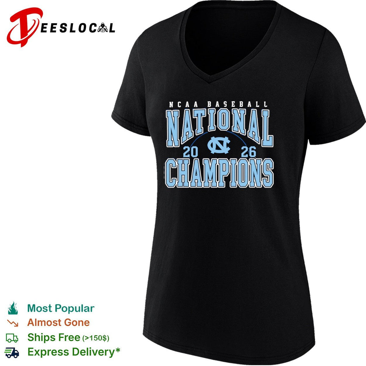 North Carolina Tar Heels NCAA Baseball National Champions 2026 shirt Unisex