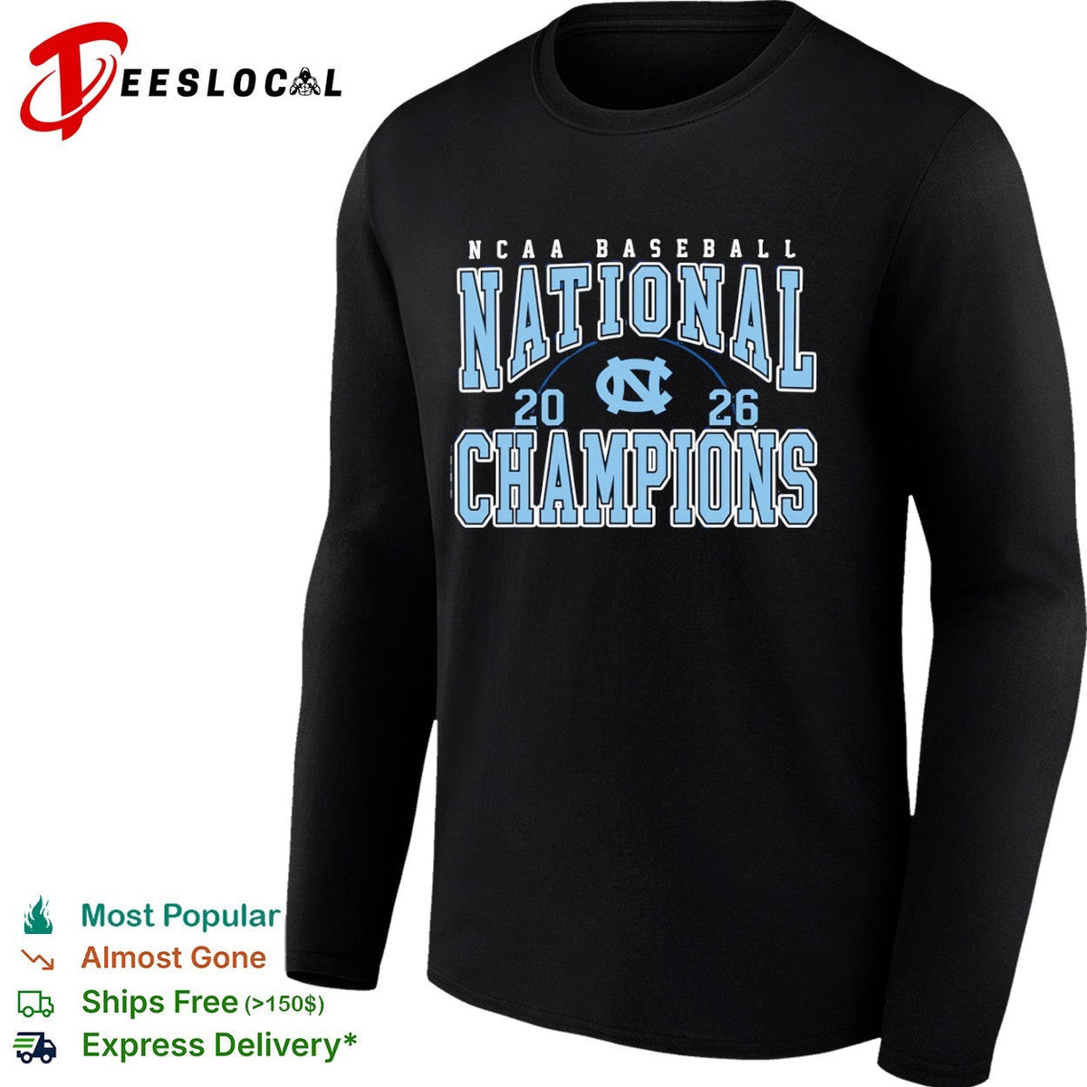 North Carolina Tar Heels NCAA Baseball National Champions 2026 shirt Unisex
