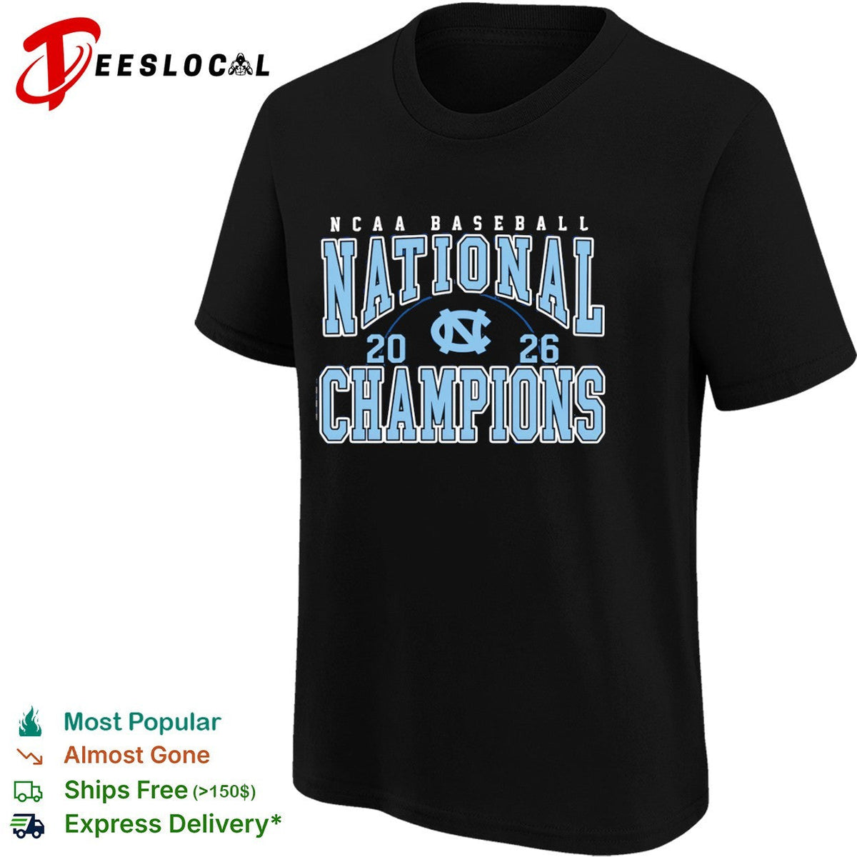 North Carolina Tar Heels NCAA Baseball National Champions 2026 shirt Unisex