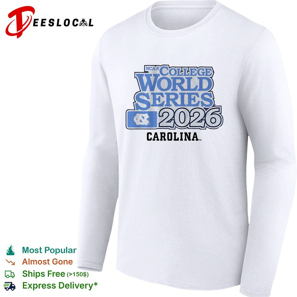 North Carolina Tar Heels NCAA College World Series 2026 Baseball Fan shirt Unisex