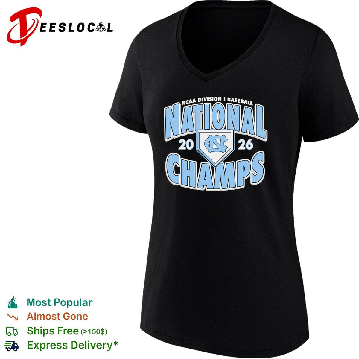 North Carolina Tar Heels NCAA Division I Baseball 2026 National Champs shirt Unisex