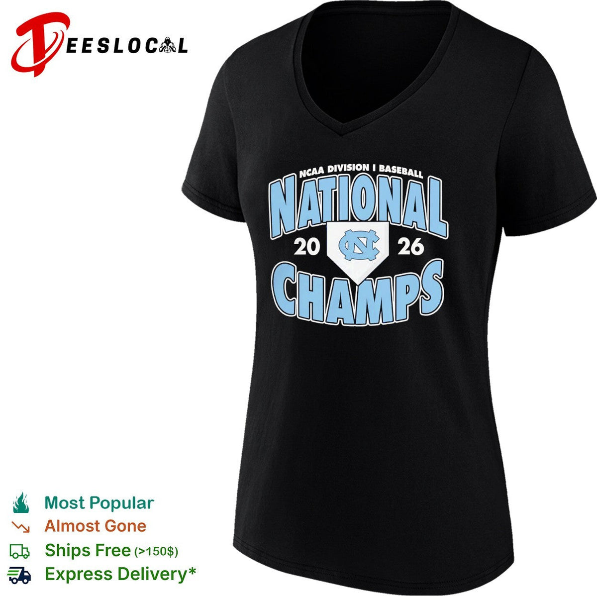 North Carolina Tar Heels NCAA Division I Baseball National Champs 2026 shirt Unisex