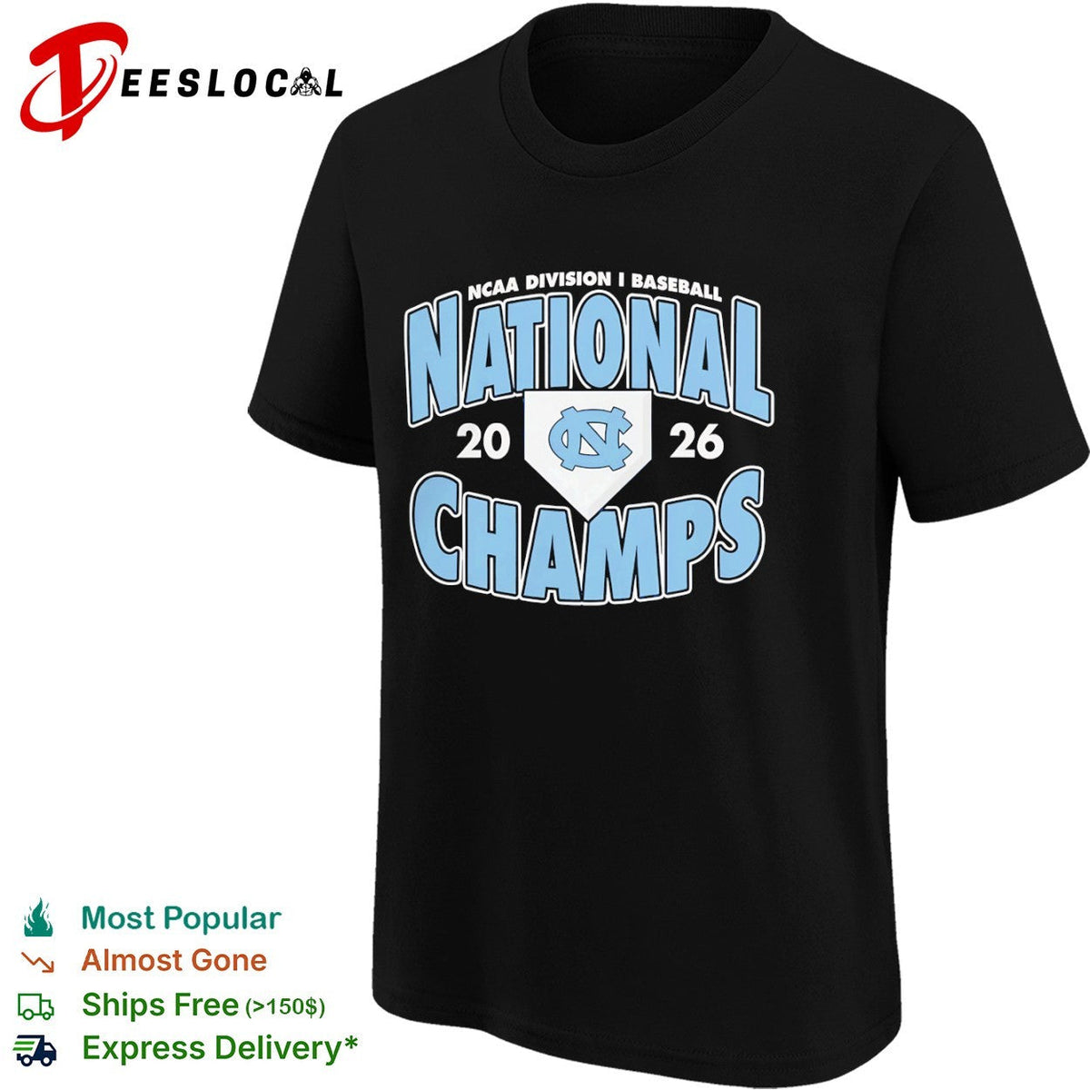 North Carolina Tar Heels NCAA Division I Baseball National Champs 2026 shirt Unisex