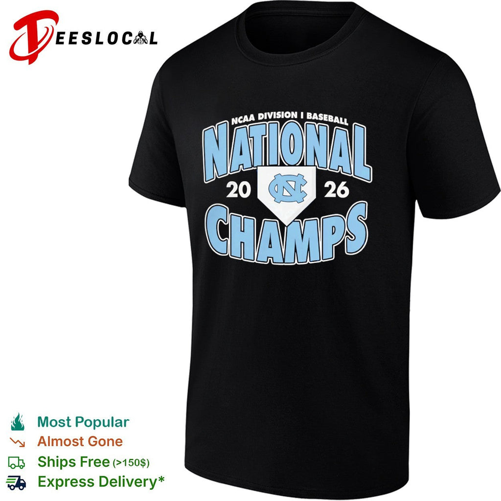 North Carolina Tar Heels NCAA Division I Baseball National Champs 2026 shirt Unisex