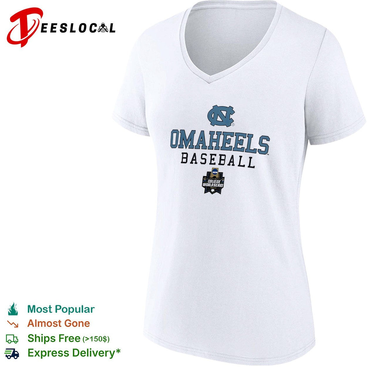 North Carolina Tar Heels OMAHEELS Baseball 2024 NCAA College World Series Omaha shirt Unisex