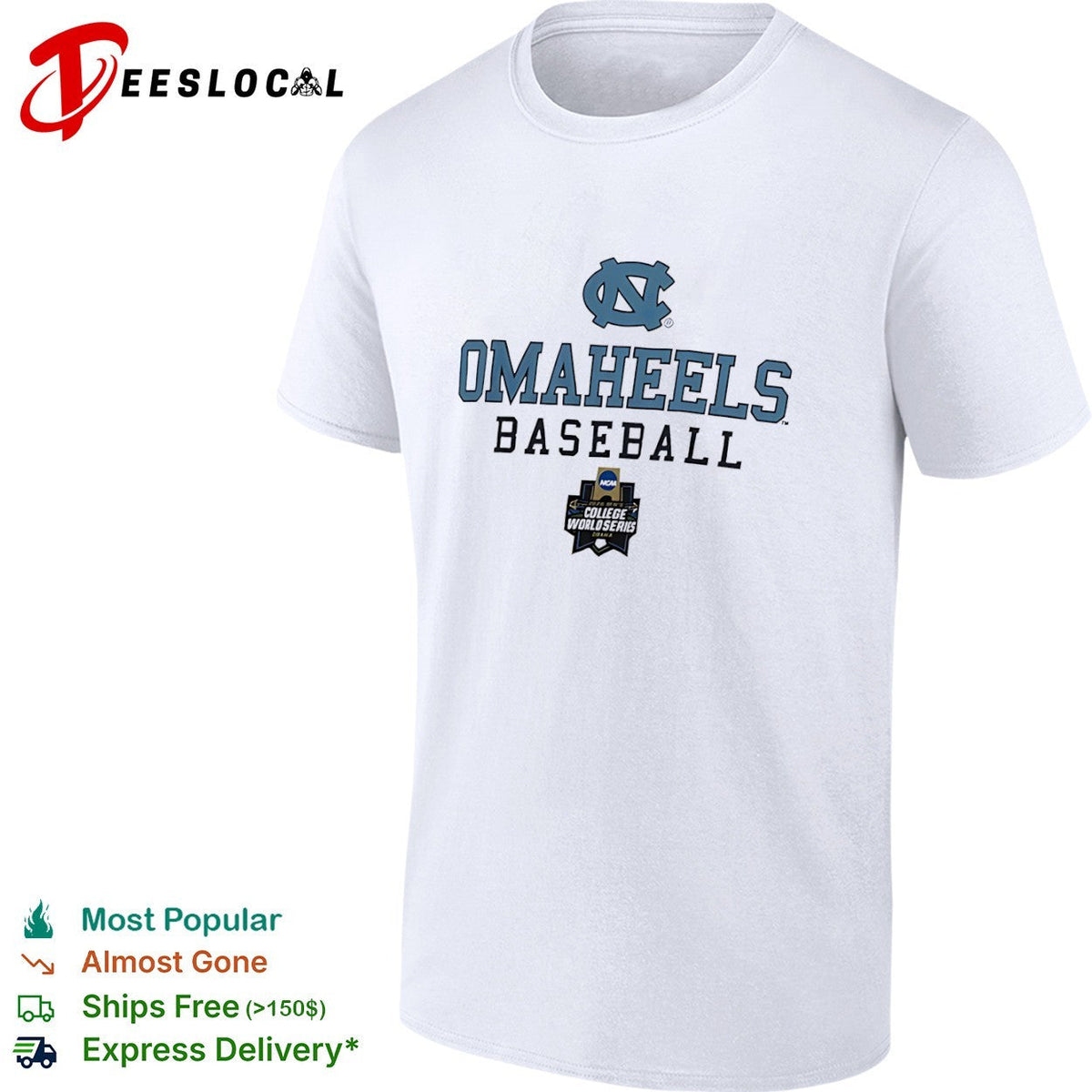 North Carolina Tar Heels OMAHEELS Baseball 2024 NCAA College World Series Omaha shirt Unisex
