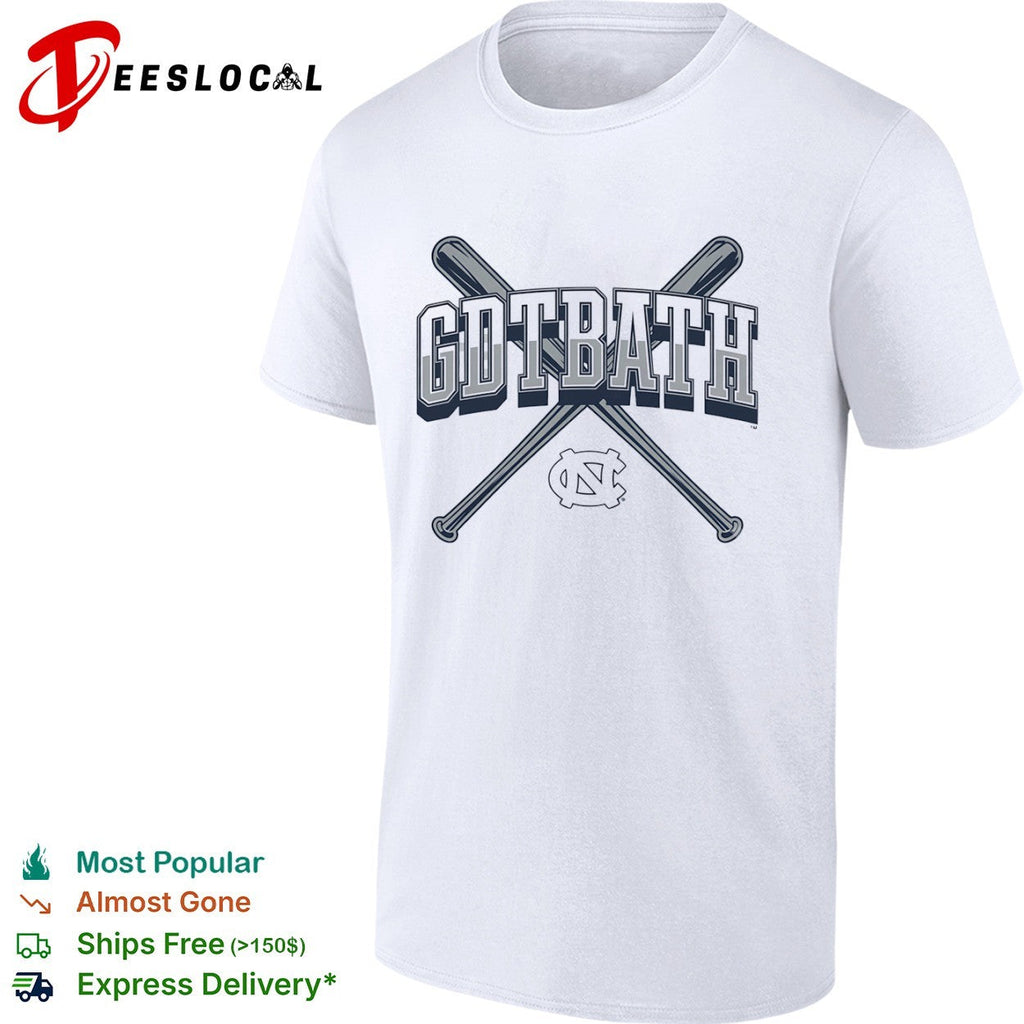 North Carolina Tar Heels baseball crossed bats gdtbath shirt Unisex