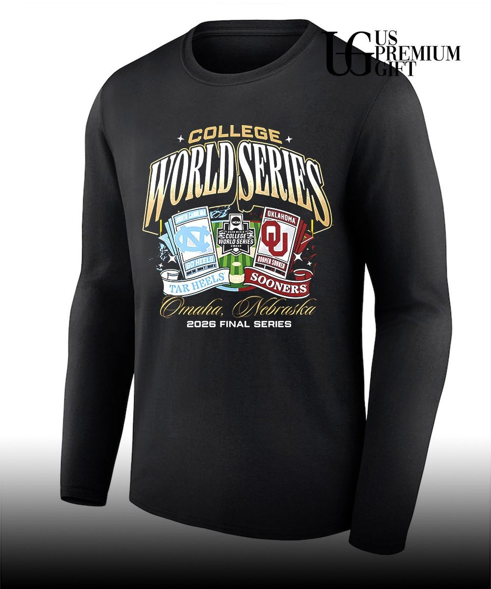 North Carolina Tar Heels vs Oklahoma Sooners College World Series Omaha 2026 ticket shirt Unisex