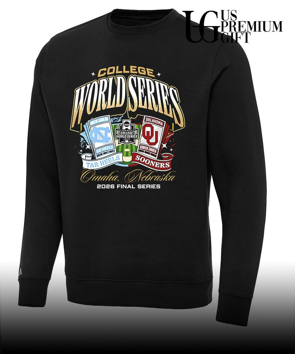 North Carolina Tar Heels vs Oklahoma Sooners College World Series Omaha 2026 ticket shirt Unisex