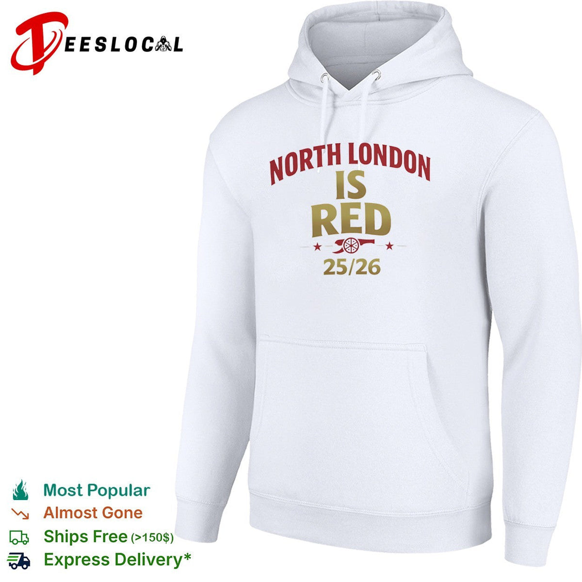 North London is Red 2025 2026 Arsenal Football Club Premier League Soccer shirt Unisex
