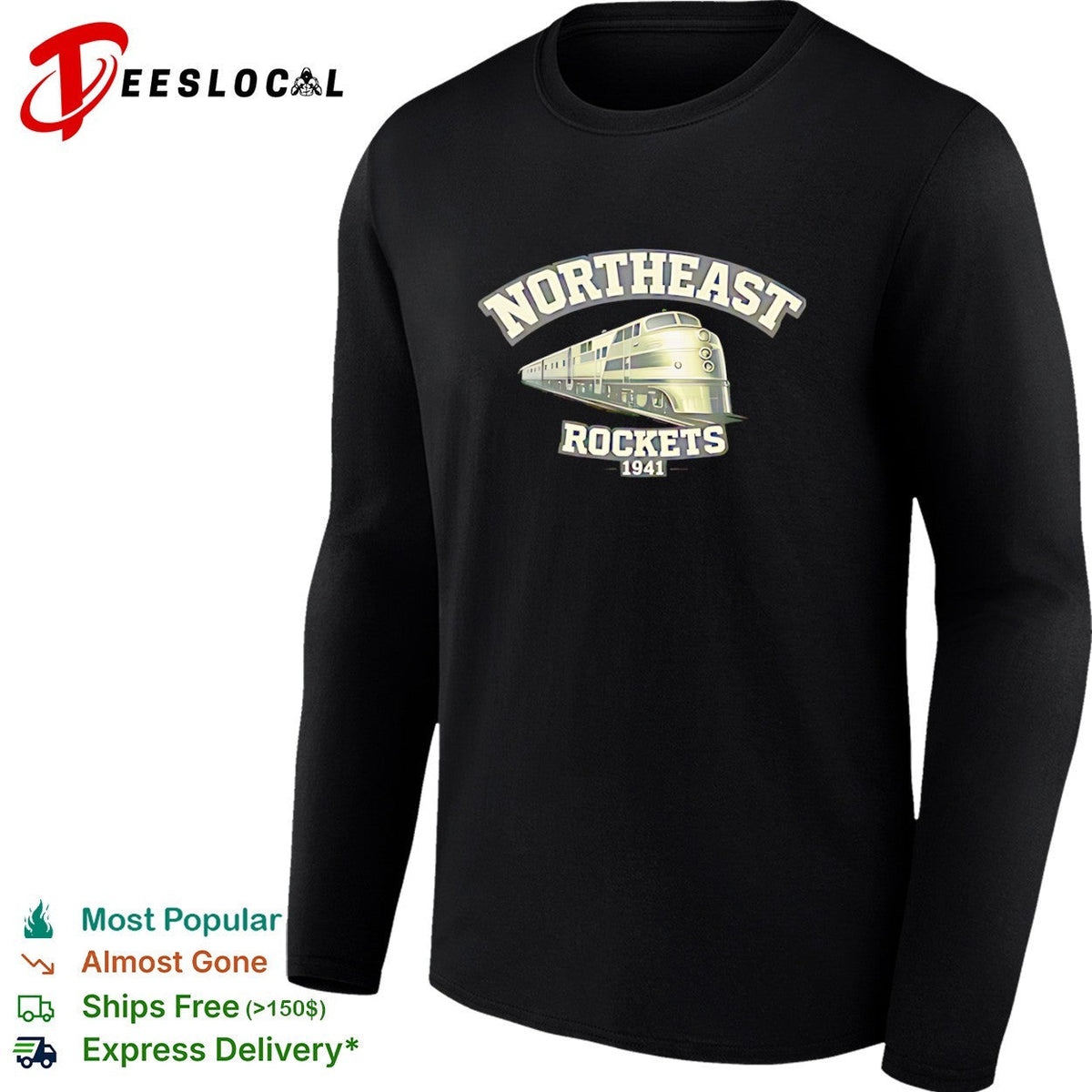 Northeast Rockets 1941 train railroad locomotive transport travel shirt Unisex