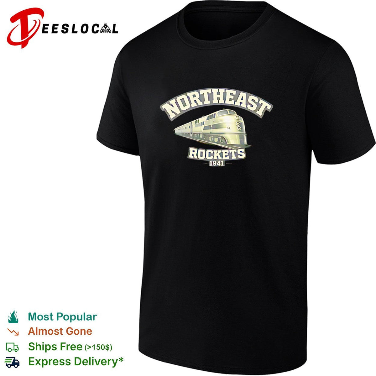 Northeast Rockets 1941 train railroad locomotive transport travel shirt Unisex