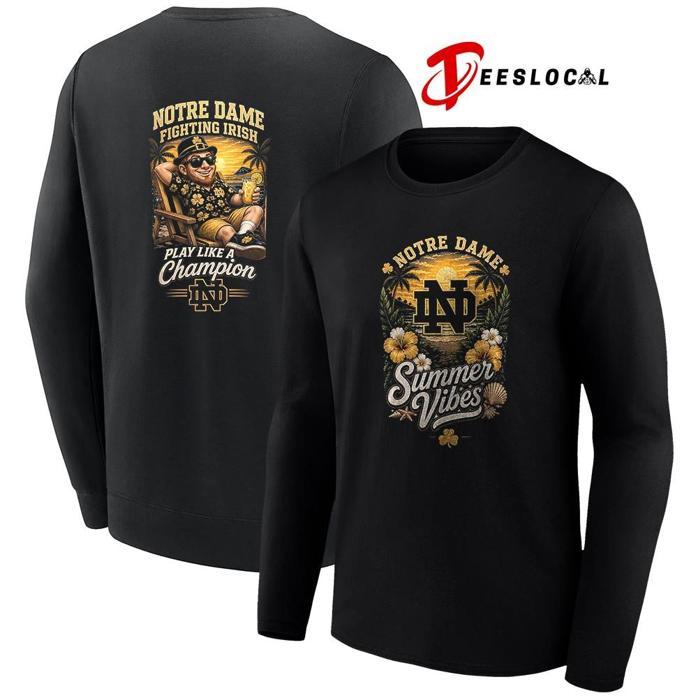 Notre Dame Fighting Irish Summer Vibes play like a champion shirt Unisex