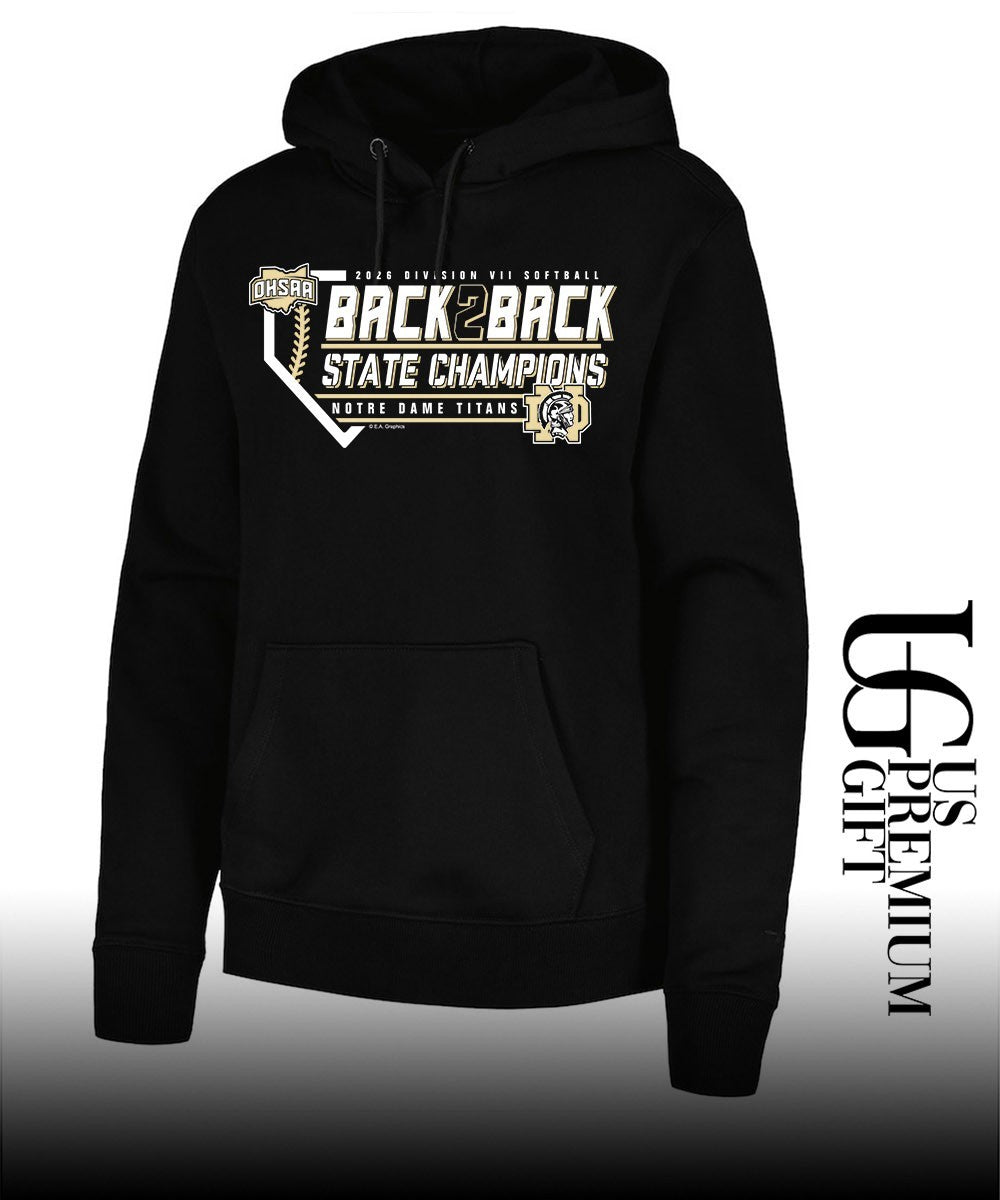 Notre Dame Titans 2026 OHSAA Division VII Softball Back2Back State Champions shirt Unisex