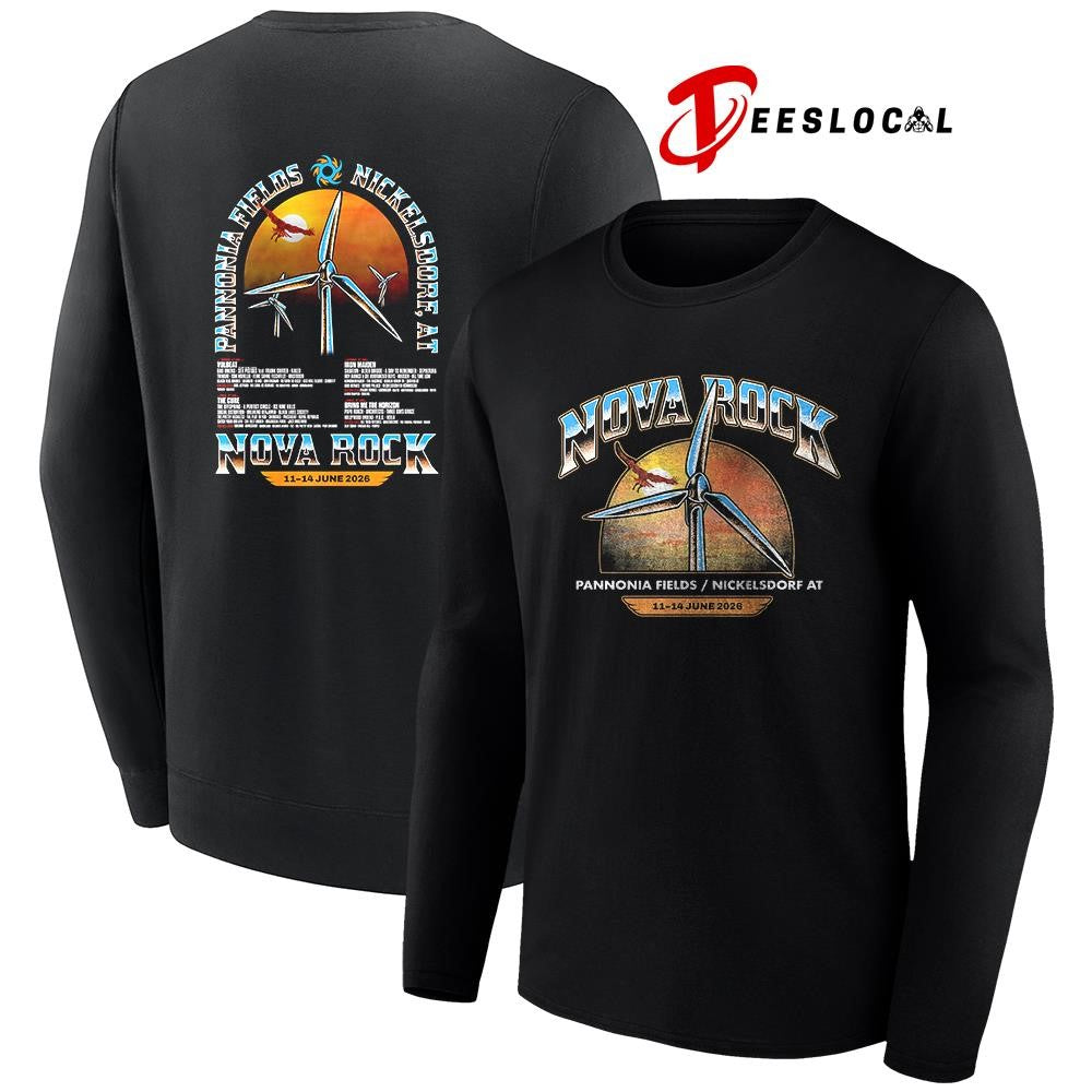 Nova Rock Pannonia Fields winds of rock lineup graphic shirt Unisex