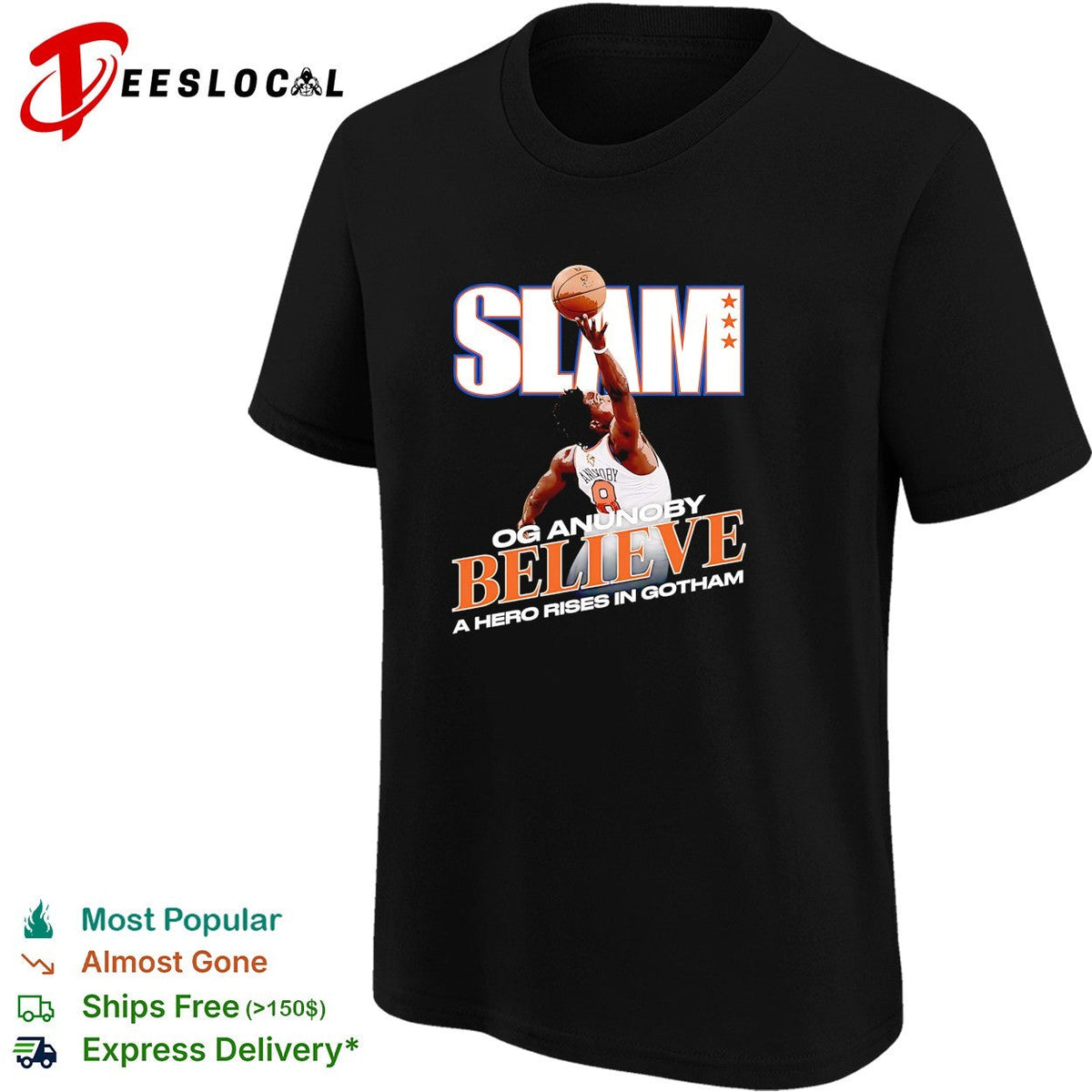 OG Anunoby 8 SLAM Believe a hero rises in Gotham Knicks fan poster shirt Unisex