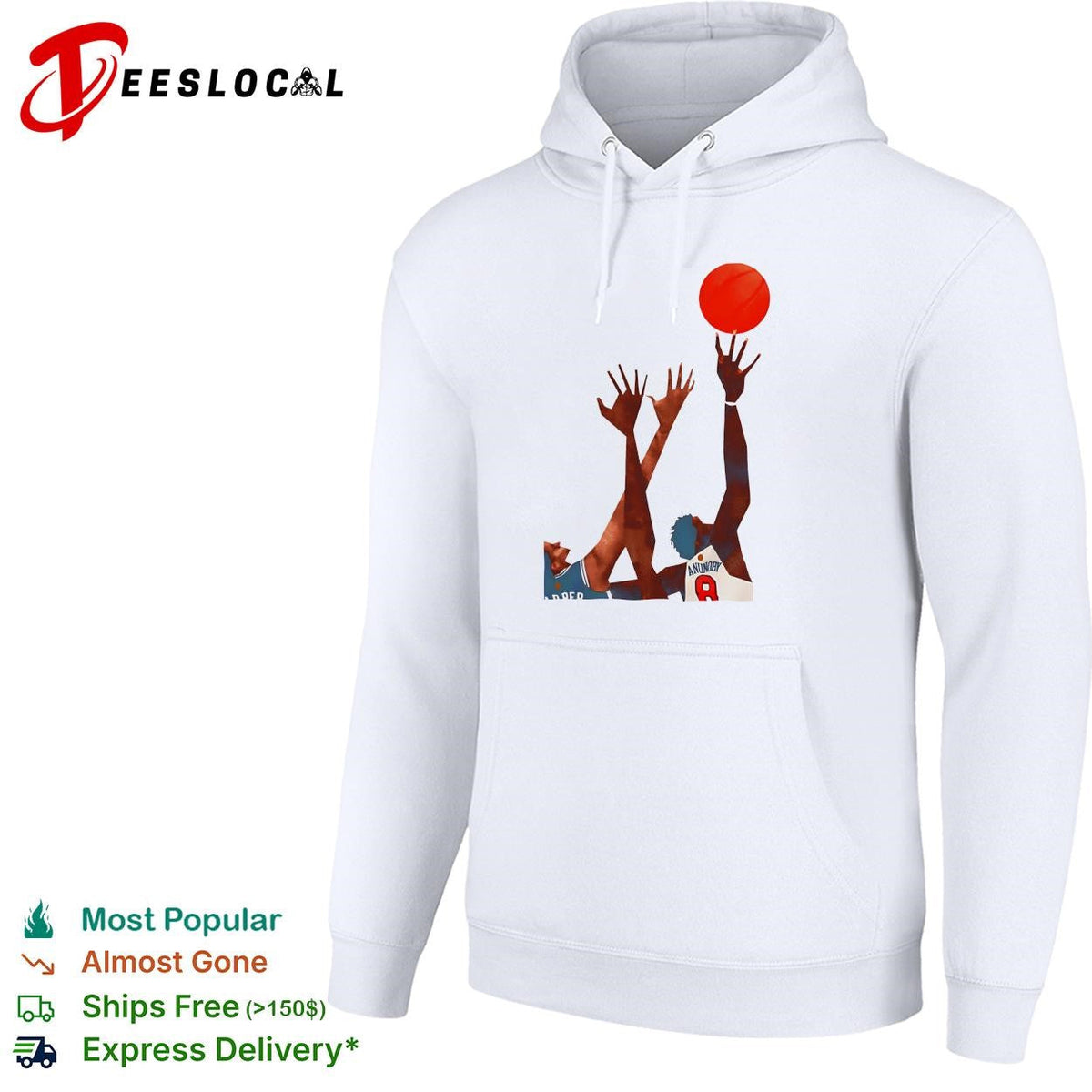 OG Anunoby Harper basketball reaching for ball action art white shirt Unisex