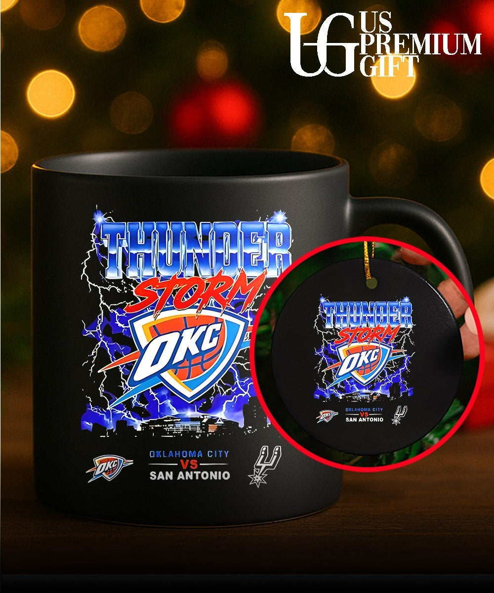 OKC Thunders vs San Antonio Spurs 2026 NBA Western Conference Finals Playoffs Thunderstorm graphic shirt