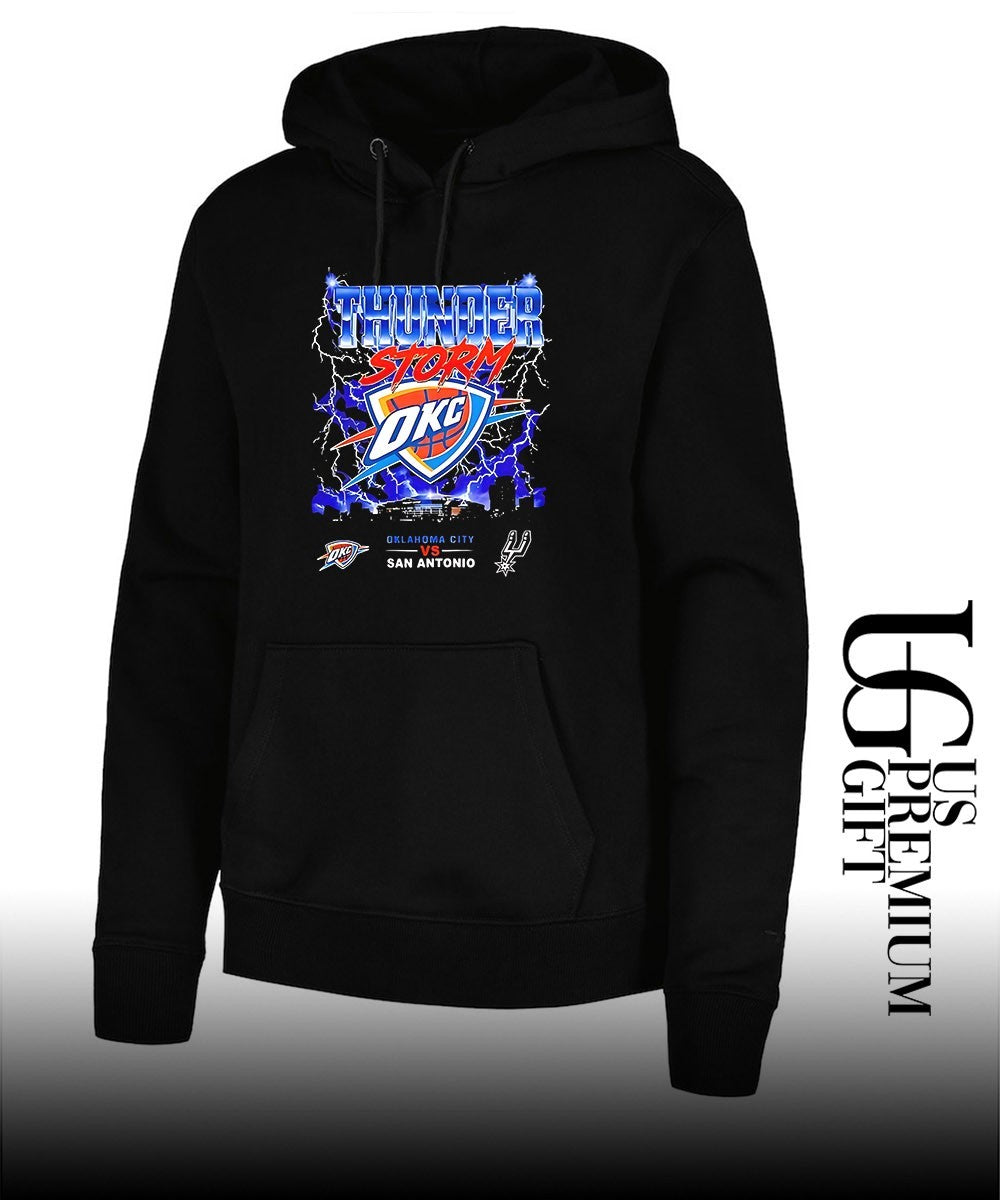 OKC Thunders vs San Antonio Spurs 2026 NBA Western Conference Finals Playoffs Thunderstorm graphic shirt