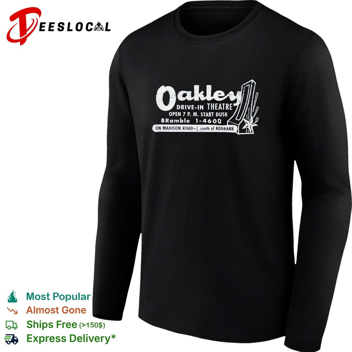 Oakley Drive In Theatre vintage movie poster on Madison Road south of Redbank shirt Unisex