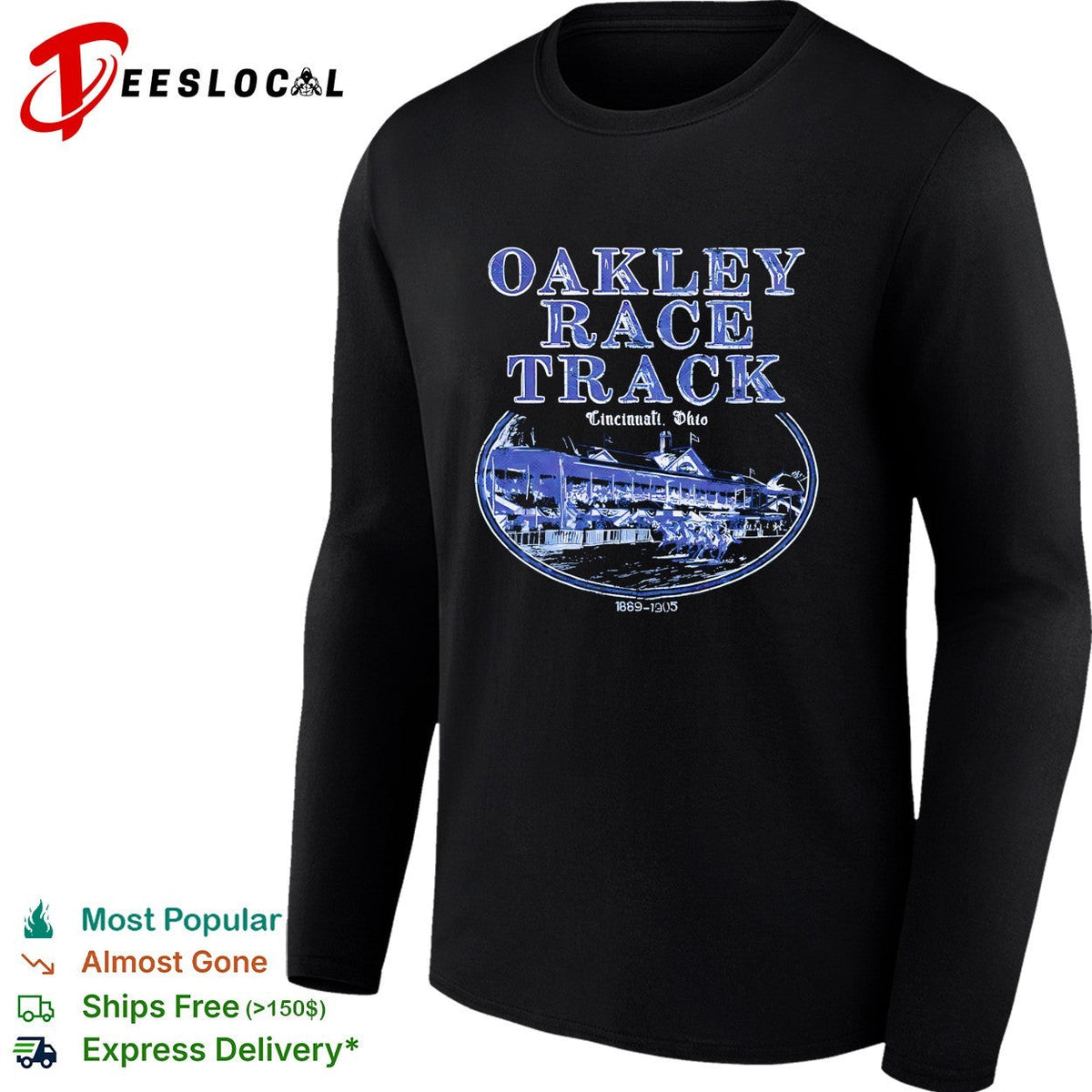 Oakley Race Track Cincinnati Ohio vintage horse racing illustration graphic shirt Unisex