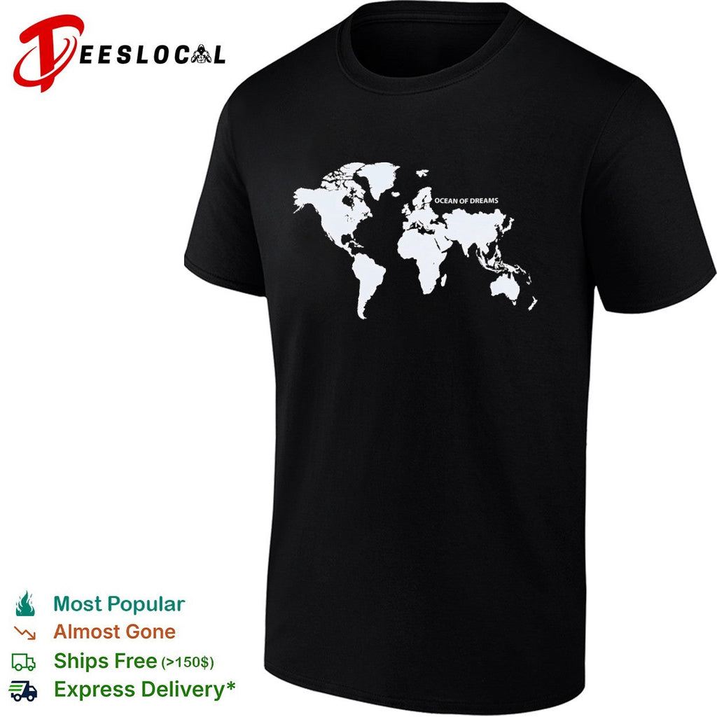 Ocean of dreams world map shirt Unisex