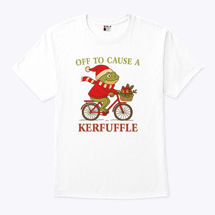Off To Cause A Kerfuffle Frog Christmas T Shirt Unisex