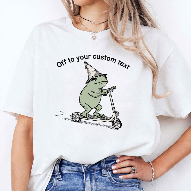Off To Commit Frog Custom Text T Shirt Unisex