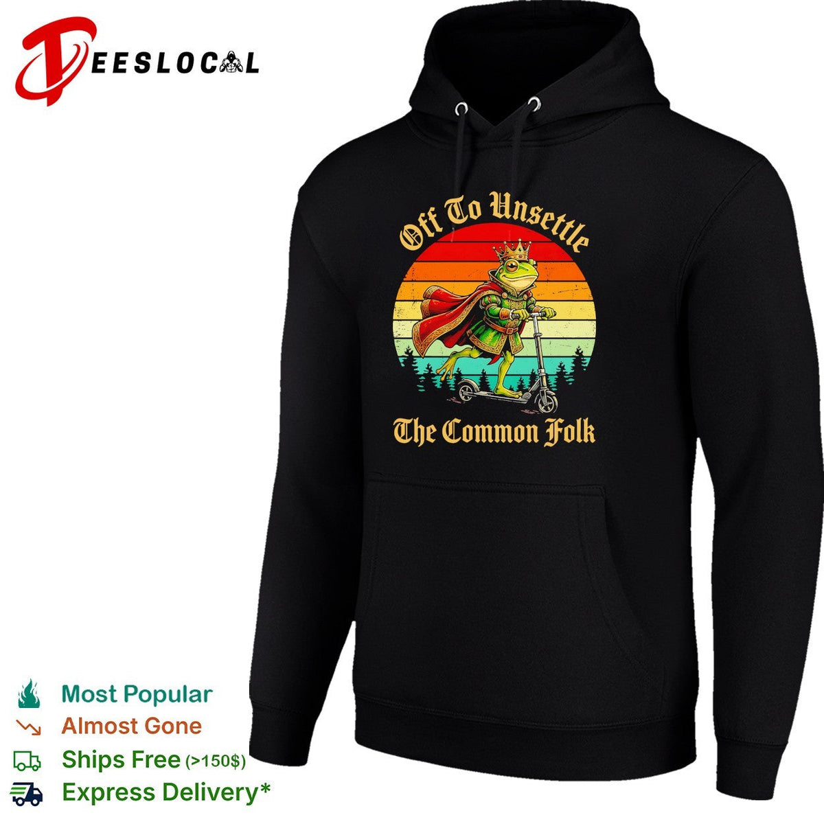 Off to Unsettle the Common Folk King Frog on Scooter Parody Shirt Unisex