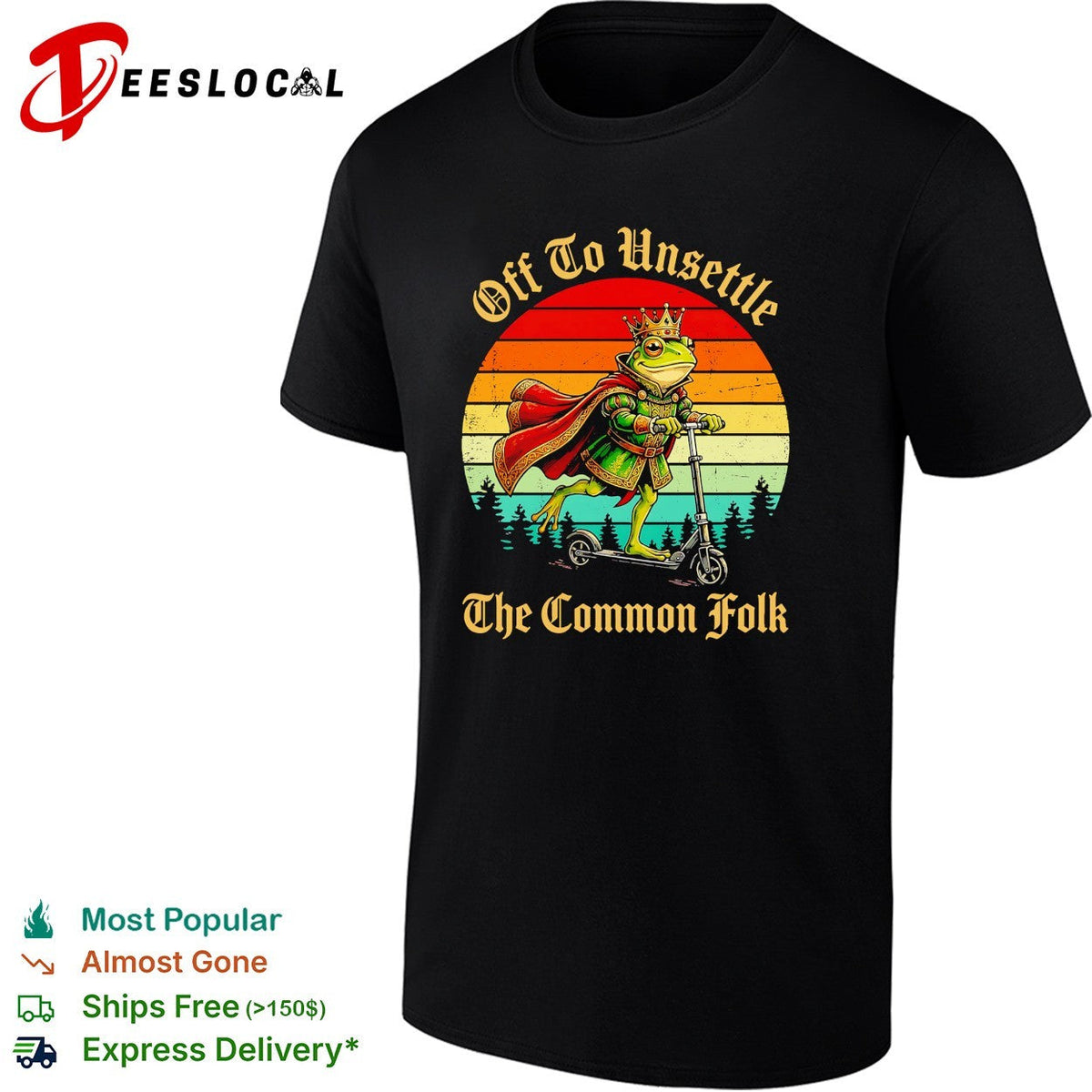 Off to Unsettle the Common Folk King Frog on Scooter Parody Shirt Unisex