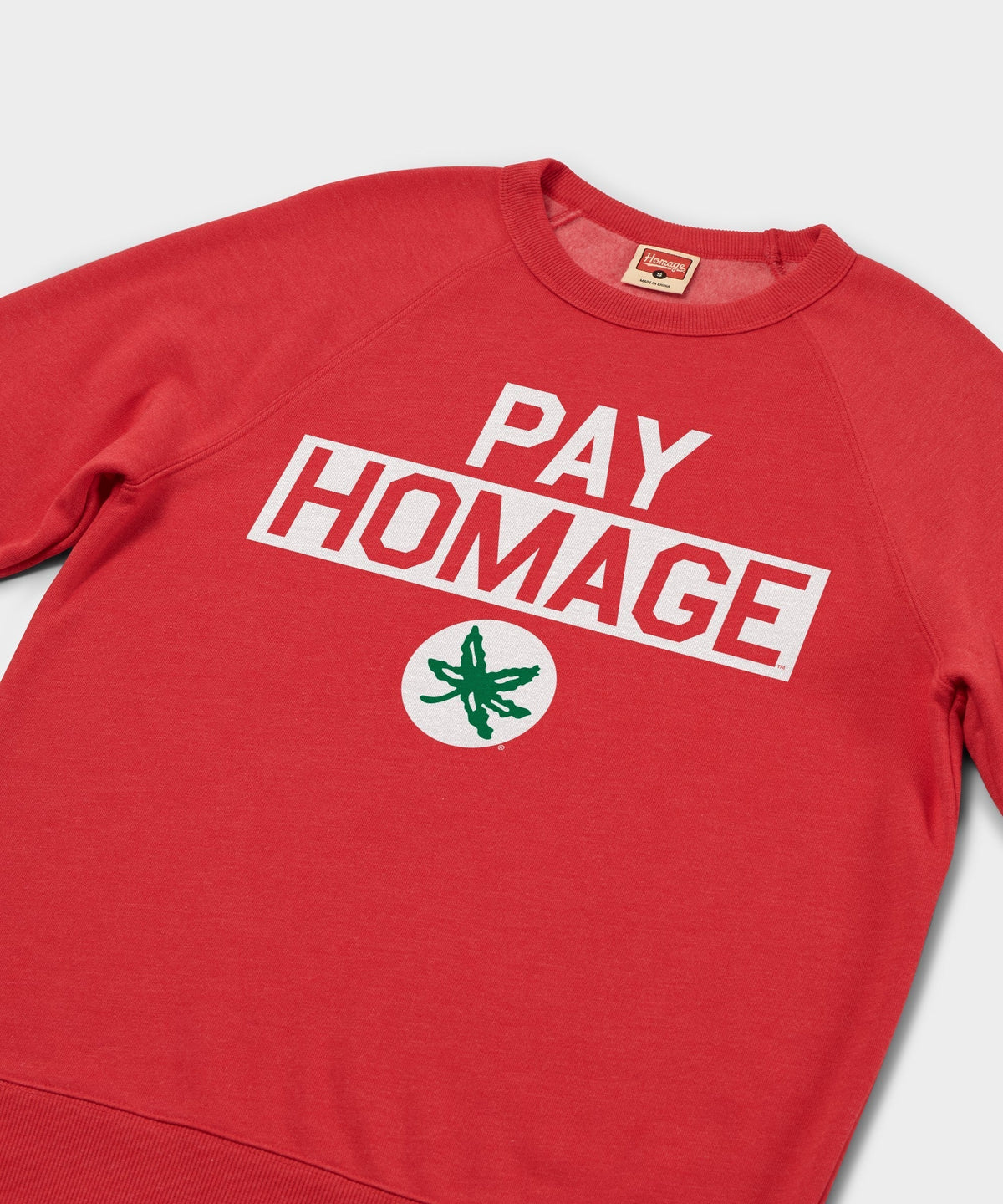 Ohio State Buckeye Leaf Pay Homage Crewneck Unisex
