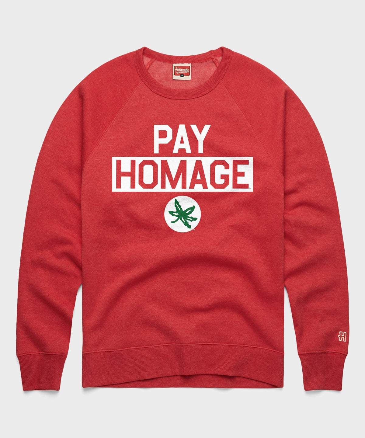 Ohio State Buckeye Leaf Pay Homage Crewneck Unisex