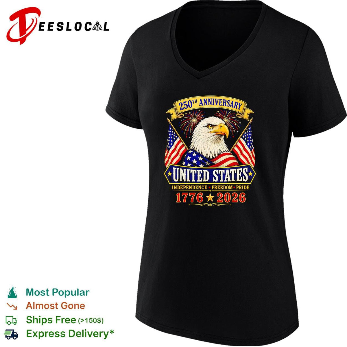 Eagle 250th anniversary United States independence freedom pride poster shirt Unisex