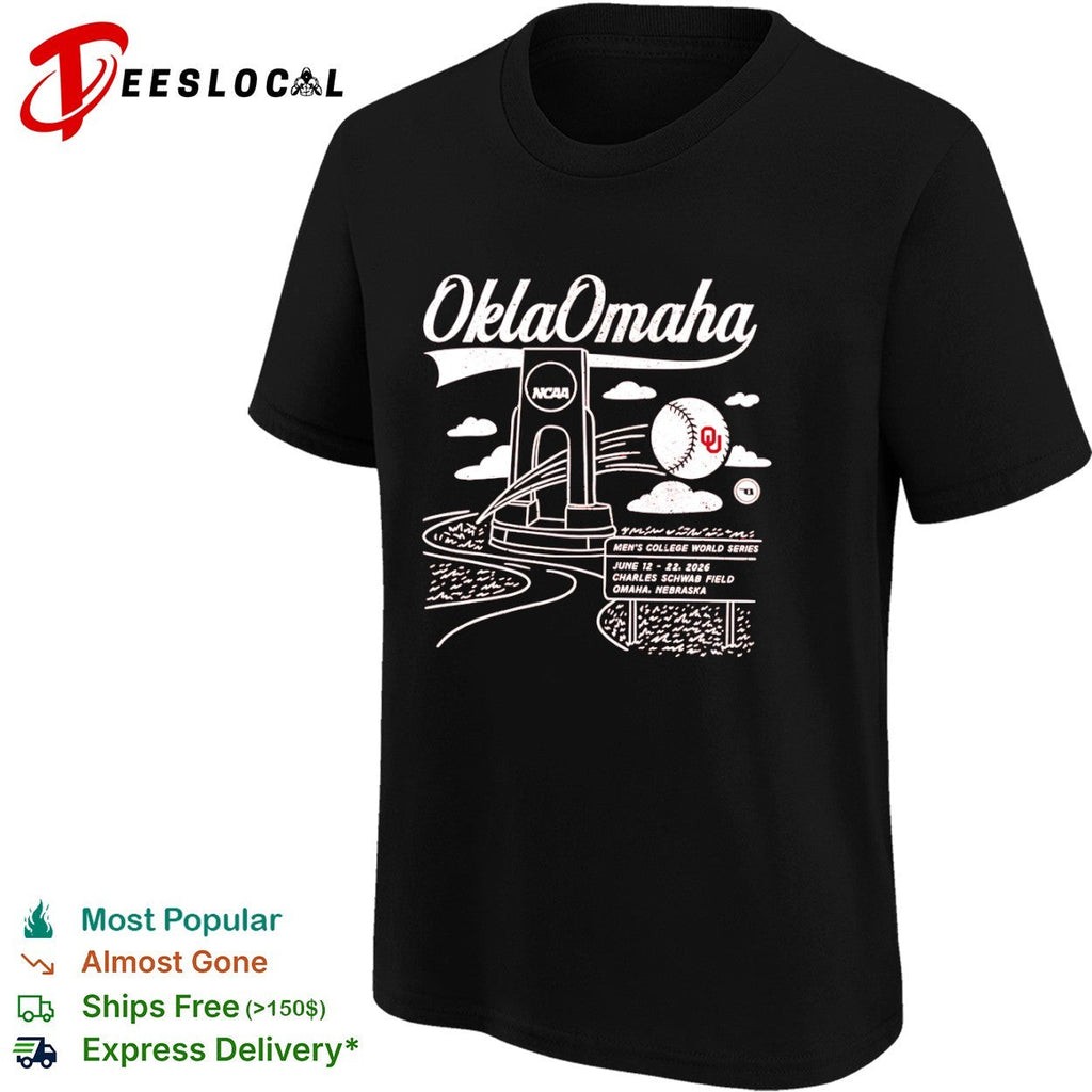 OklaOmaha 2026 Mens College World Series Oklahoma Sooners Baseball shirt Unisex