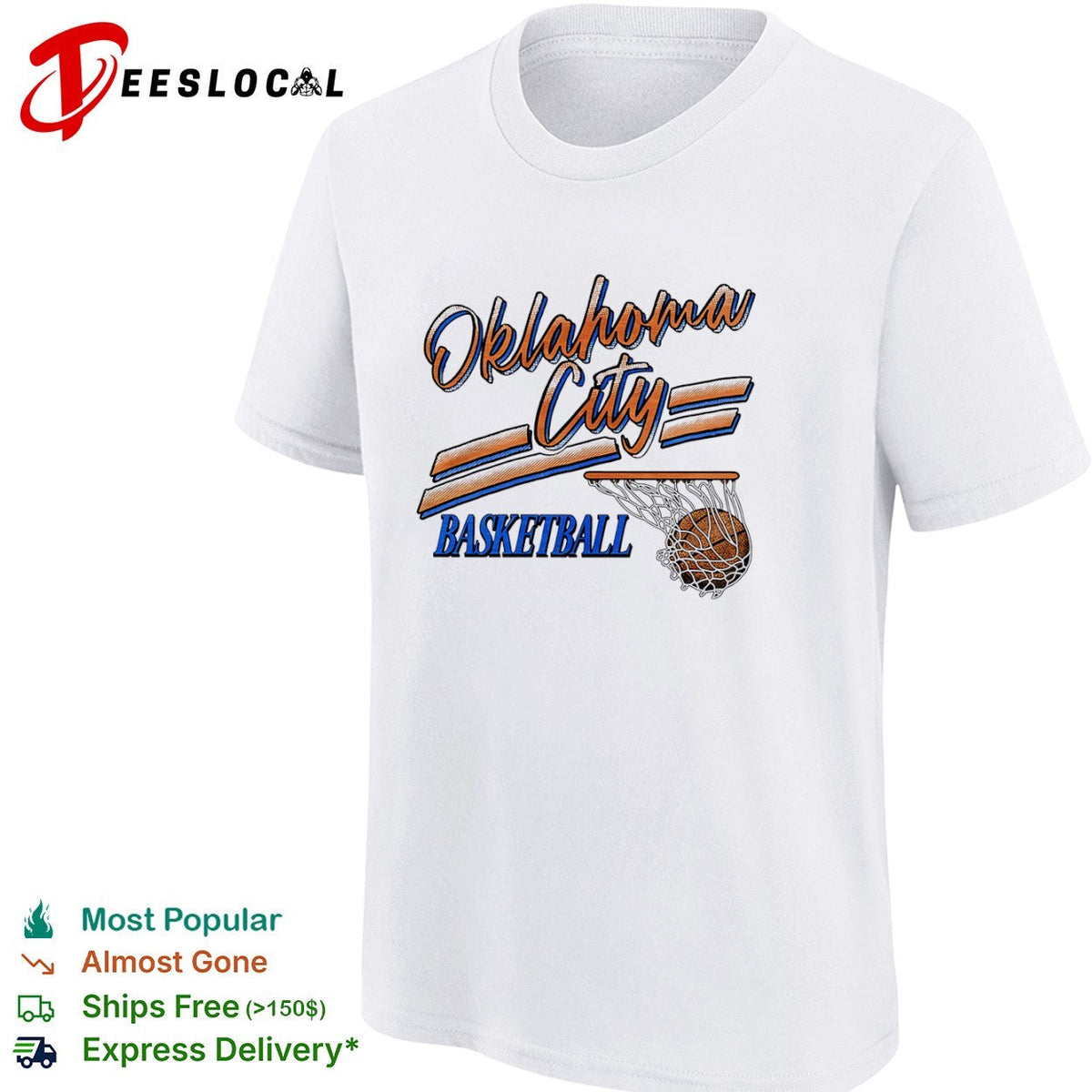 Oklahoma City Basketball featuring Oklahoma City and Basketball shirt Unisex