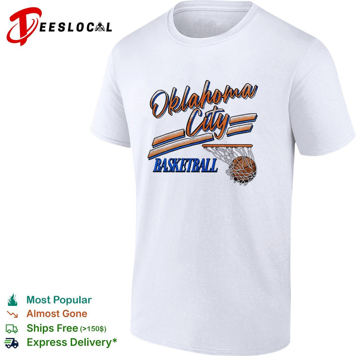 Oklahoma City Basketball featuring Oklahoma City and Basketball shirt Unisex