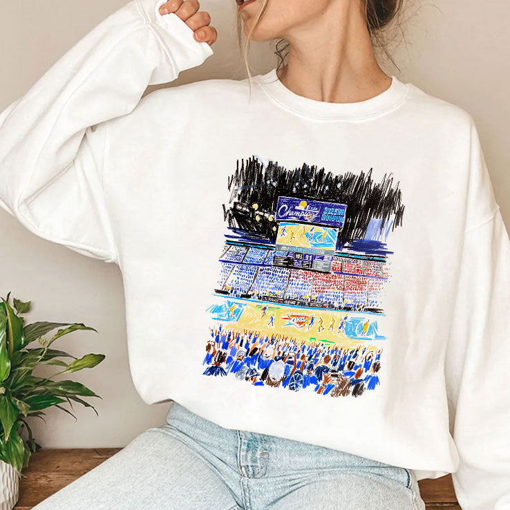 Oklahoma City Thunder Indiana Pacers Stadium Art T Shirt Unisex